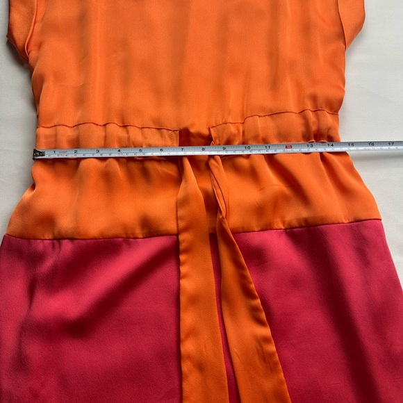 Joy Joy colorblock dress with front belted tie. Size M. Silky feel. - Picture 6 of 9